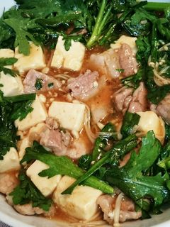 春菊と豆腐の中華炒め-レシピのメイン写真