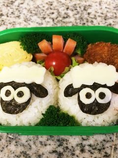キャラ弁 ひつじのショーンおむすび♪-レシピのメイン写真