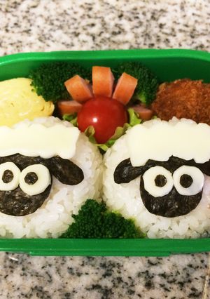 キャラ弁 ひつじのショーンおむすび♪-レシピのメイン写真
