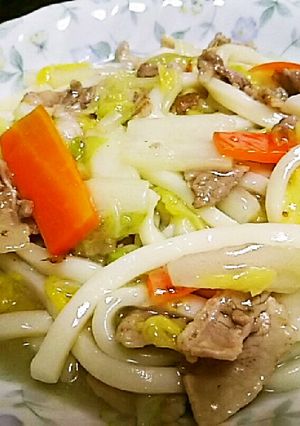 豚バラ白菜のあんかけうどん-レシピのメイン写真