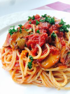 冷凍マッシュルームのトマトパスタ♪-レシピのメイン写真
