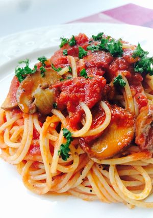 冷凍マッシュルームのトマトパスタ♪-レシピのメイン写真