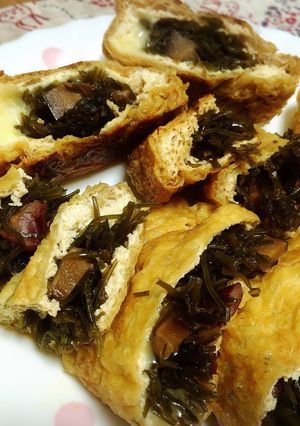 だしがら昆布で美味しいおつまみ巾着-レシピのメイン写真