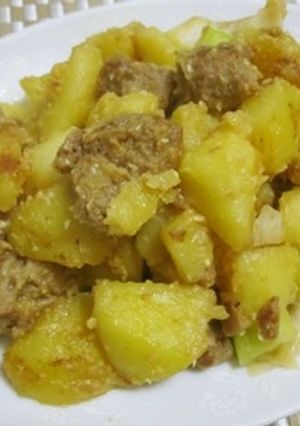 大豆のお肉とじゃがいもの味噌バター炒め♪-レシピのメイン写真