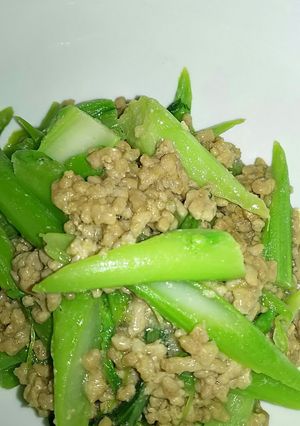 アスパラ菜の肉味噌炒め-レシピのメイン写真