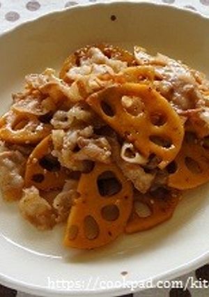 ほんだしタレで♪豚肉とれんこんの甘酢炒め-レシピのメイン写真