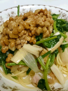 ほうれん草と納豆の和風パスタ-レシピのメイン写真