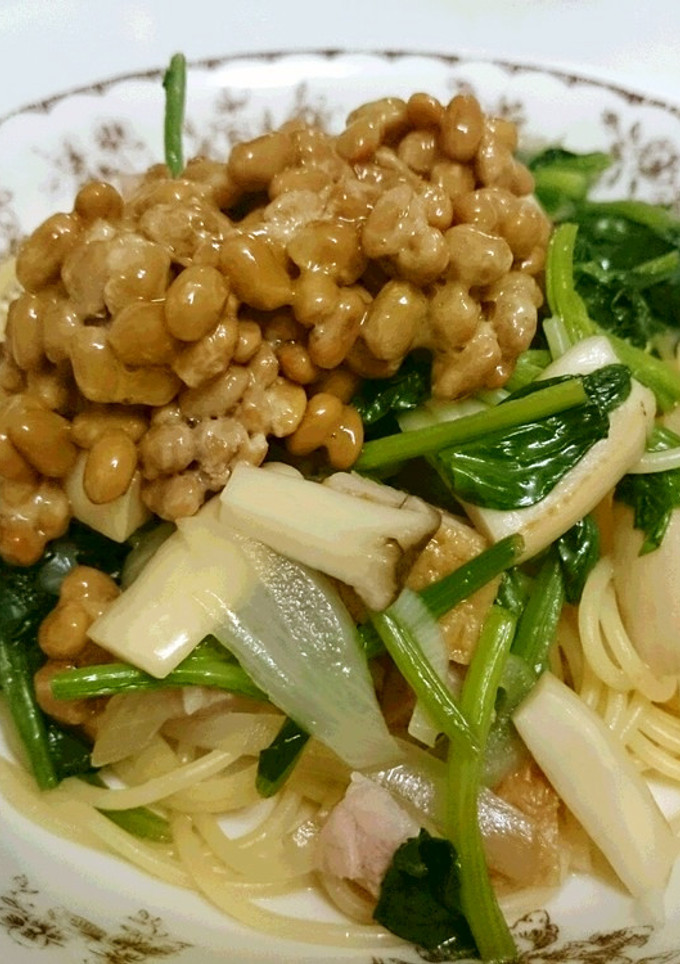 ほうれん草と納豆の和風パスタ-レシピのメイン写真