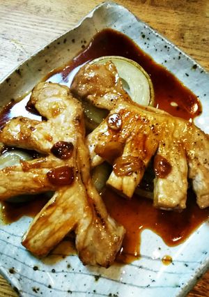 トンテキ、焼き玉ねぎ添え-レシピのメイン写真