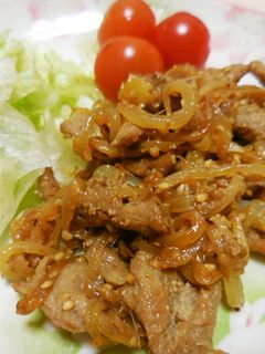 大豆のお肉で☆食べ応え!ゴマしょうが焼き-レシピのメイン写真