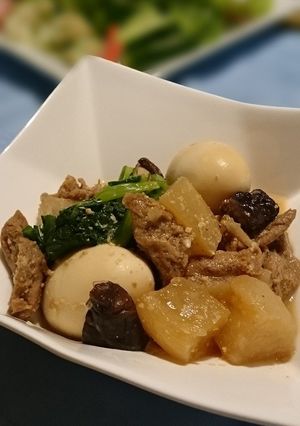 大根と豚肉（大豆のお肉）と卵の味噌煮込み-レシピのメイン写真