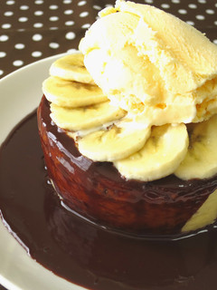 【豪華】チョコバナナ厚焼きホットケーキ♪-レシピのメイン写真