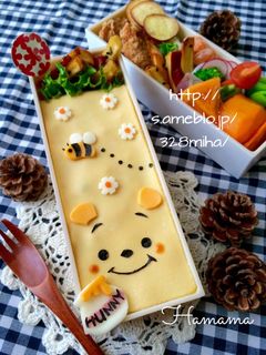 オムライスで♡プーさん♡キャラ弁-レシピのメイン写真