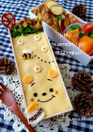 オムライスで♡プーさん♡キャラ弁-レシピのメイン写真