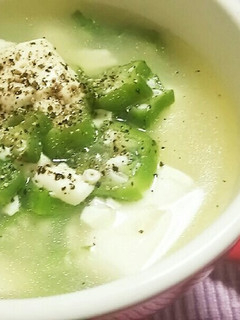 豆腐とオクラのあったかダイエットスープ♡-レシピのメイン写真