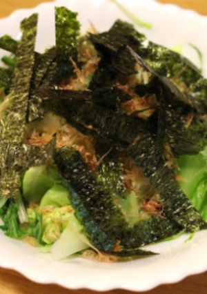 レンチンだけ！キャベツと水菜の温サラダ-レシピのメイン写真