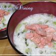 今日の朝粥☆小松菜と鮭フレーク粥☆
