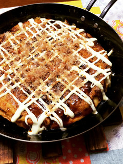グリルパンで豚キムチお好み焼き-レシピのメイン写真