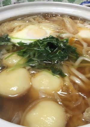 じゃが団子入り鍋焼きうどん手作り和出汁で-レシピのメイン写真