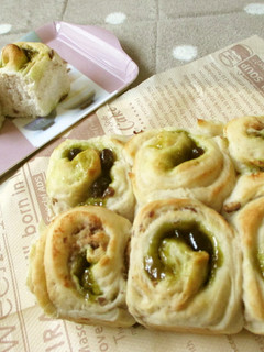 抹茶クリームと甘納豆のちぎりパン✿-レシピのメイン写真