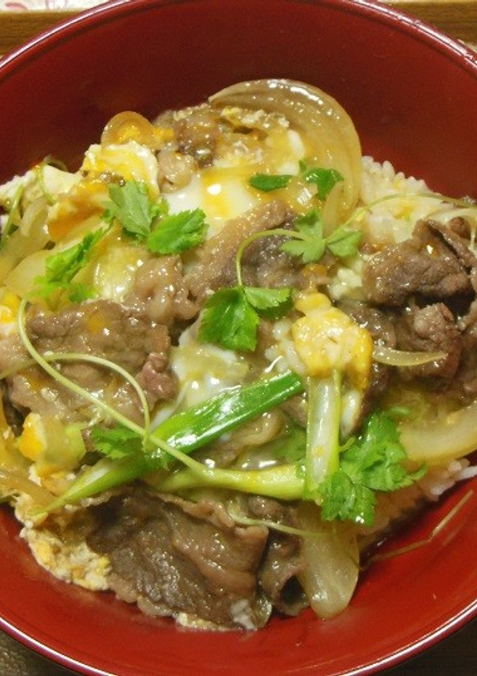他人丼（牛肉の卵とじ丼）-レシピのメイン写真