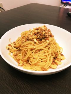 納豆のたまごとじパスタ-レシピのメイン写真