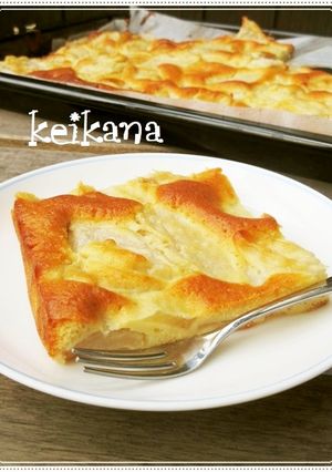 型不要！ＨＭで超簡単☆梨の天板ケーキ♪-レシピのメイン写真