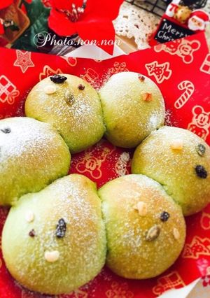 HBで抹茶のちぎりパンのクリスマス-レシピのメイン写真