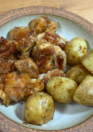 簡単!ハニーマスタードチキン!じゃがバター入り♡-レシピのメイン写真