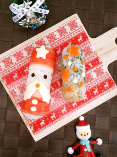 スティックおにぎり☆クリスマス・サンタ。-レシピのメイン写真
