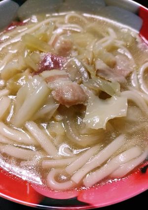 残りのコンソメスープで♪簡単うどん-レシピのメイン写真