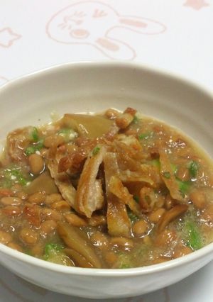鶏皮でおつまみ♪なめこ納豆-レシピのメイン写真