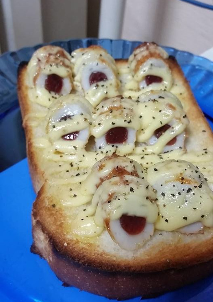 粗挽き黒胡椒マヨ焼きカルパス竹輪トースト-レシピのメイン写真