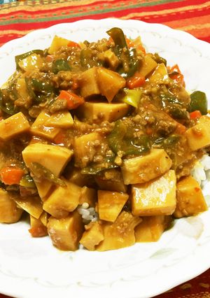 大豆のお肉の肉味噌野菜丼-レシピのメイン写真