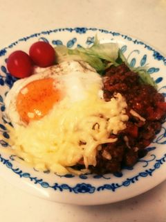 ミートソースリメイク ロコモコ風-レシピのメイン写真
