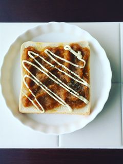 がぼちゃの煮物ペーストでトースト♡-レシピのメイン写真