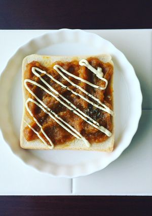 がぼちゃの煮物ペーストでトースト♡-レシピのメイン写真