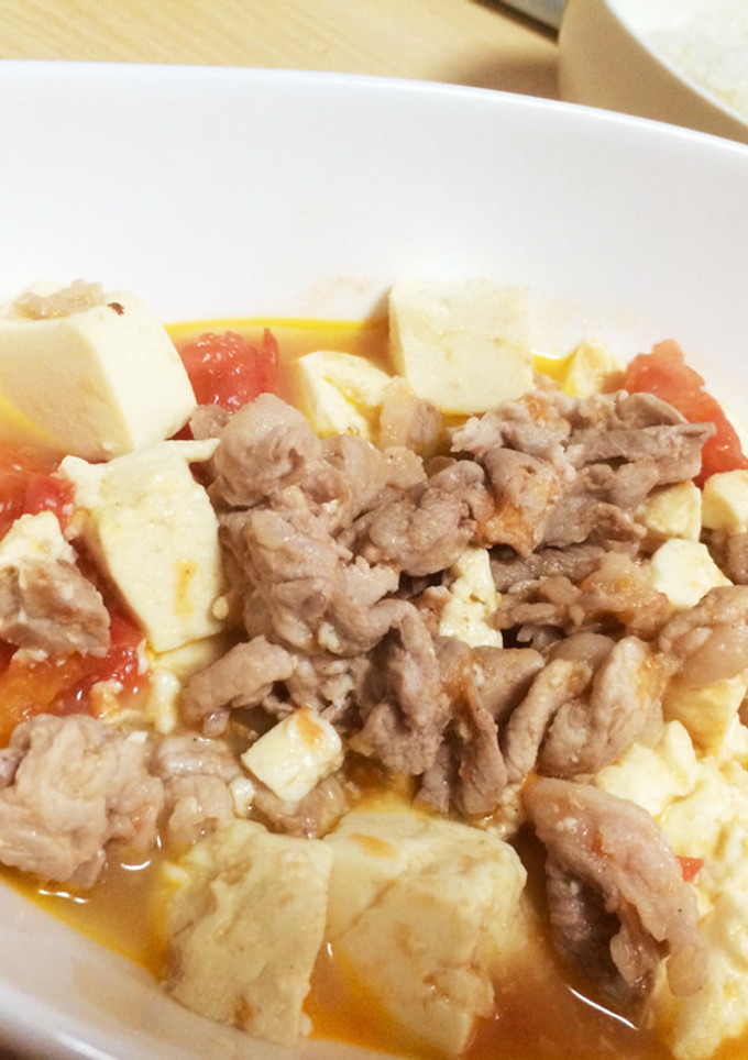 豚肉とトマトと豆腐の塩いため-レシピのメイン写真