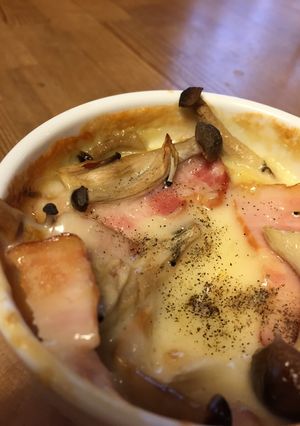 キノコとベーコンのココットカマン-レシピのメイン写真