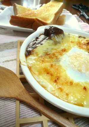 超簡単☆豆腐と半熟卵のカレーグラタン-レシピのメイン写真