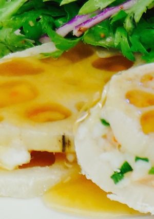 レンコンふわエビサンド　生姜くずあんかけ-レシピのメイン写真