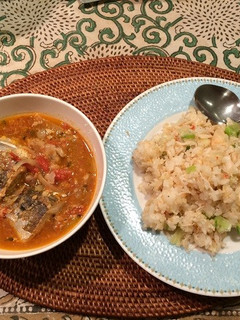 さば缶のカレースープ味とカニチャーハン-レシピのメイン写真
