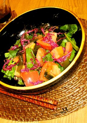 旬の食用菊で定番酢の物＋サラダ＋紅ごはん-レシピのメイン写真