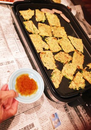 簡単ネギたっぷりのチジミ 大豆のお肉-レシピのメイン写真