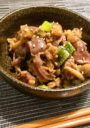 糖質制限レシピ✦大豆ミンチと砂肝の炒め煮-レシピのメイン写真