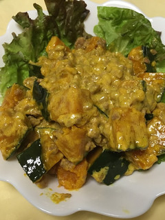 大豆のお肉とカボチャサラダ-レシピのメイン写真