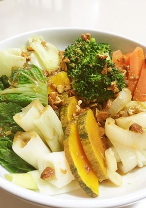 蒸し野菜のピリ辛ドレッシング和え-レシピのメイン写真