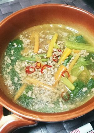 ひき肉と春雨のほっこり♡あったかスープ♪-レシピのメイン写真