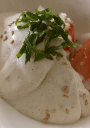 トマトと玉ねぎのムースソースかけ-レシピのメイン写真