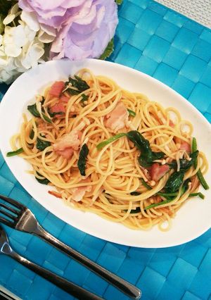 ほうれん草とベーコンのパスタ-レシピのメイン写真
